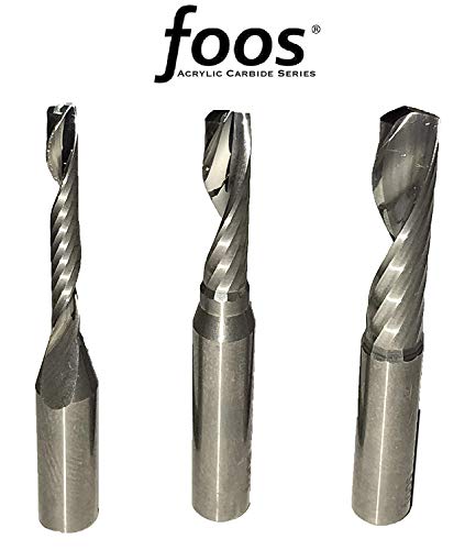 O Flute Carbide Router Bit Set - 1/4” Shanks - 3 Pcs (1/8" 3/16" & 1/4" Cutting Diameter) #TOP1
