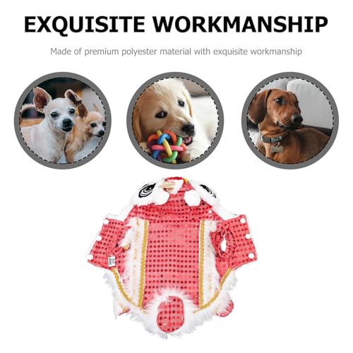 Disfraz León para perro XS estilo baile del león miniatura 5
