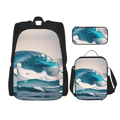 Ensemble sac à dos de poche tendance motif dessin animé avec sac déjeuner