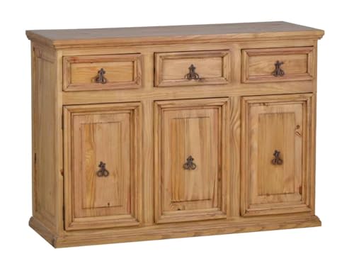 MiaMöbel Sideboard Mexico Möbel 126x90x47 cm Landhausstil Massivholz Pinie Honig