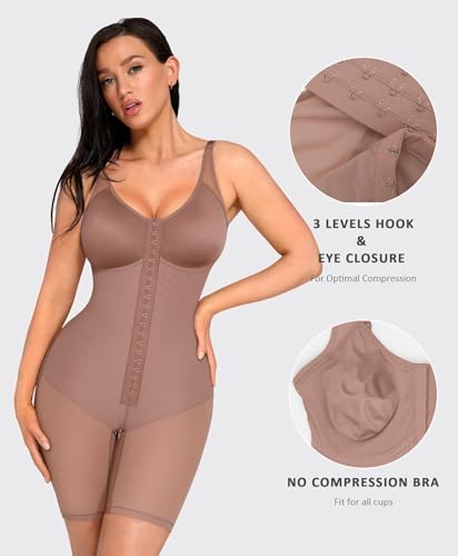 FeelinGirl Fajas Colombianas Shapewear for Women Tummy Control Post Surgery Full Body Shaper Butt Lifter with Zipper Crotch3