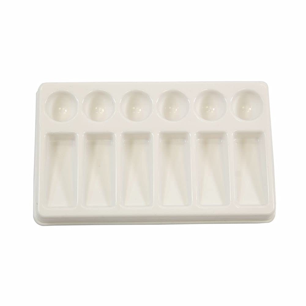 3 Ace Crafts 12 Well Clear Rectangular Plastic Paint Palette Tray for Kids and Adult Painting Holder Paint Mixing Palette for Watercolour Oil Painting Art Work Ink Paint Pads of Robust Material