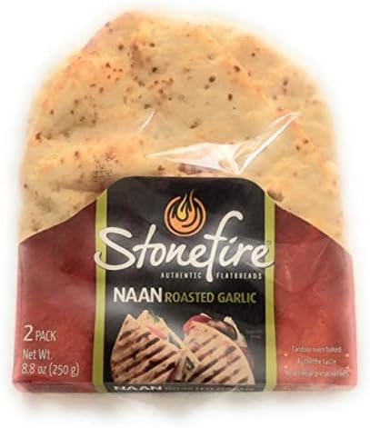 Stonefire Naan Fresh Authentic Flatbreads, (3 Pack) Garlic Flavor