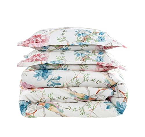 Image of HiEnd Accents Rowan Washed Linen 3 Piece Queen Floral Comforter Set