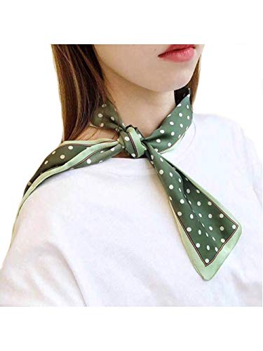 YienDoo - Bufanda de seda para mujer, color sólido - Verde -
