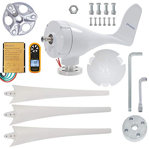 Pikasola 400W Wind Turbine Generator AC 12Volt Economy 3 Blades Windmill for Wind Solar Hybrid System 2.5m/s Start Wind Speed,400w Windmill Generator for Home - Image 3