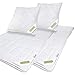 Julido Komplettset 4-Jahreszeiten Decke 2X 135x200cm 500g/700g Füllung und 2X Kissen 80x80cm