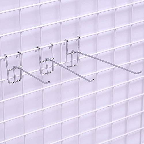 Stainless Steel Grid Wall Bracket Peg Board Display Hook for Panel for Supermarket 4in 30pack (Thickness: 4MM)