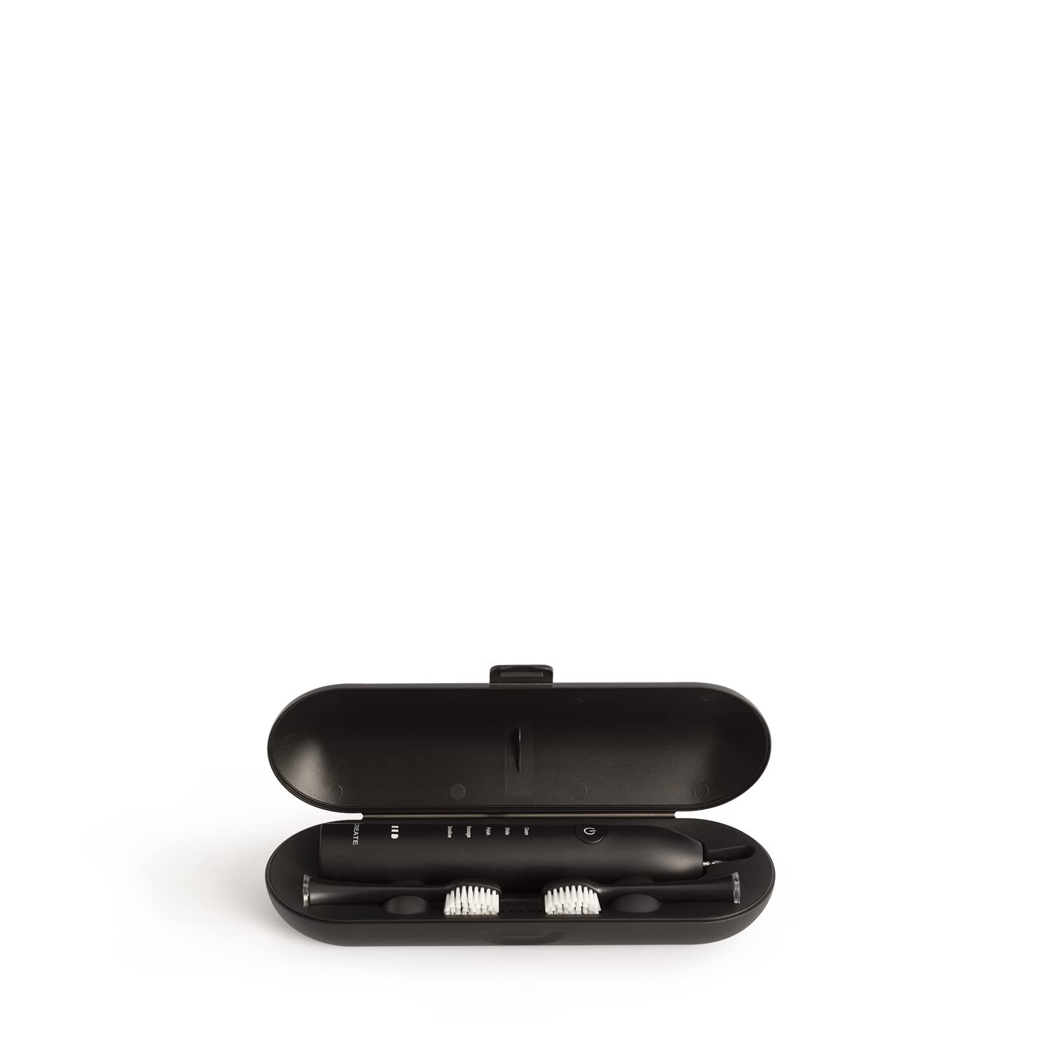 CREATE/SONIC PEARL/Cepillo de Dientes Eléctrico Negro/Cabezal Extraíble, Autonomía 6 Semanas, Cepillo Dientes Sonico con 5 Modos de Cepillado, Sistema Autoapagado, Ergonómico, Incluye Estuche