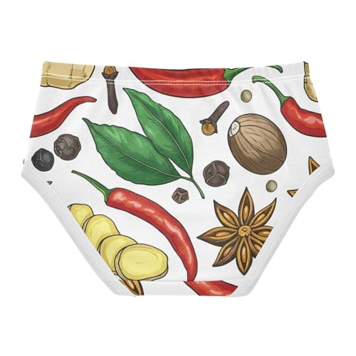 Cotton Toddler Underwear Custom Colorful Spices Ginger Root White Girl Panties Cute Animal Briefs Underpants 2t2
