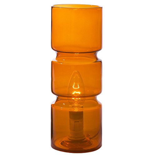 LUSSIOL Lampe de chevet Biblo, lampe décorative verre, 40 W, orange, ø 10 x H 14 cm