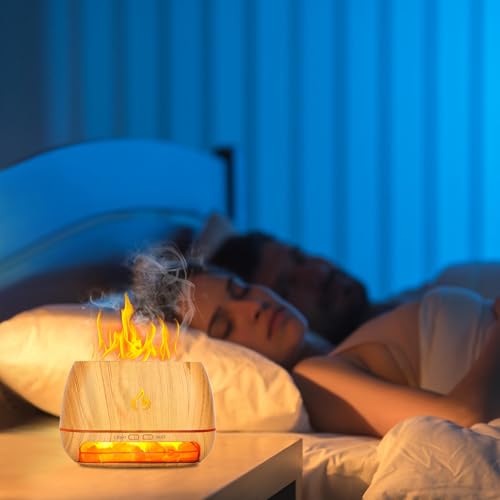Difusor aromático eléctrico con lámpara de sal y efecto llama miniatura 3