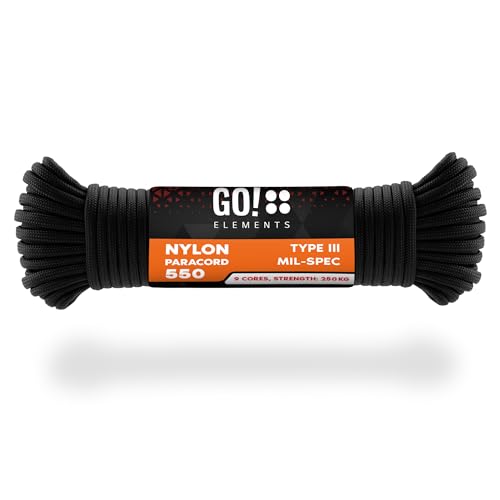 Paracord 550 Typ III | ø 4mm - 11 Kerne - max. 250 kg | 100% Nylonschnur - reißfest & extrem stabil | Nylonseil, Allzweckseil, Reepschnur & Outdoor Seil