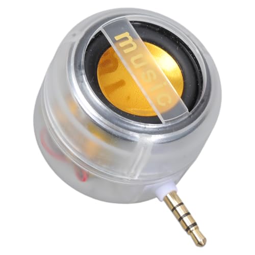 Ruarby Altavoces externos para teléfono celular de 3,5 mm, reproductor de música estéreo portátil, altavoces pequeños recargables, amplificadores para laptop, Plug and Play