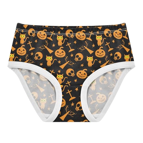 Little Girl Underwear Toddler Panties Kids Undies Halloween Skull Cat Soft Cotton Briefs 2T-8Y