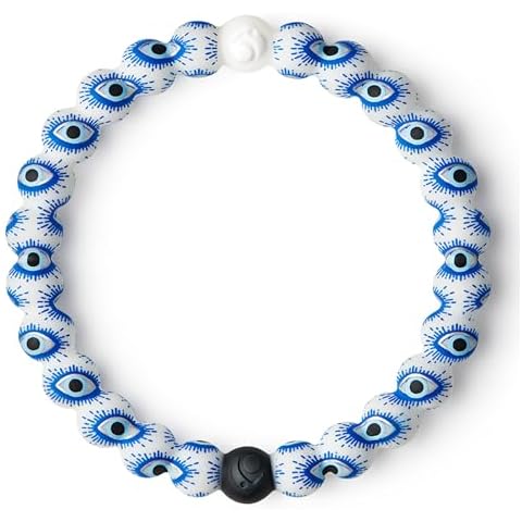 Lokai Silicone Beaded Bracelet for Women & Men, Evil Eye Silicone Collection - (Large, 7 Inch Circumference) - Silicone Jewelry Fashion Bracelet Slides-On for Comfortable Fit Cover