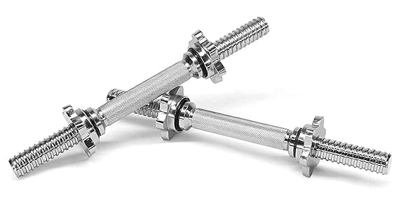 MY FITNESS Dumbbell Rod with 4 Star Nuts, 28 mm 14 Inches Solid Bar | Steel Chrome (B0D5CWSBR2) Amazon Price History, Amazon Price Tracker