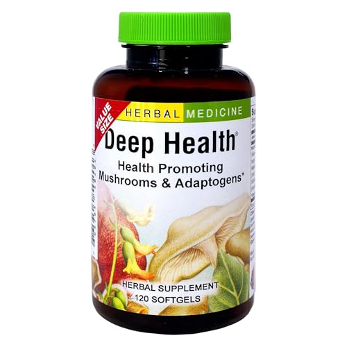 Herbs Etc. Deep Health - Daily Use Adaptogen Supplement - Aids Immune Health & Energy - with Reishi Mushroom - 120 Softgels (120 Servings)