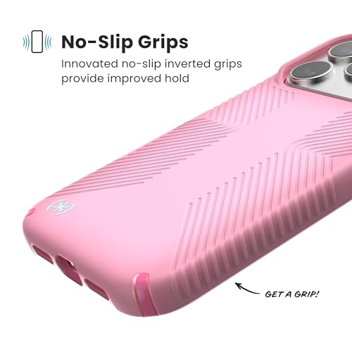 Image of Speck Presidio LUX Grip for iPhone 17 Pro Case, MagSafe-Compatible, Slim Protective Case, IBIS Pink /Dark IBIS /KANOM Green