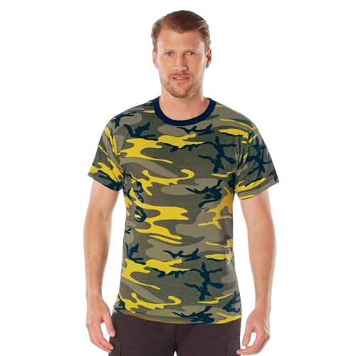 Image of Rothco Camo T-Shirt | Men's Short Sleeve Camouflage Crew Neck Base Layer Rugged Outdoor Hiking Workout Gym Tee Shirt