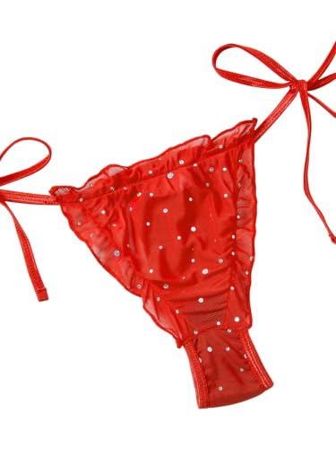 Image of Lilosy Sexy Stretch Ruffle Tie Sheer Mesh Lingerie Set Outfits