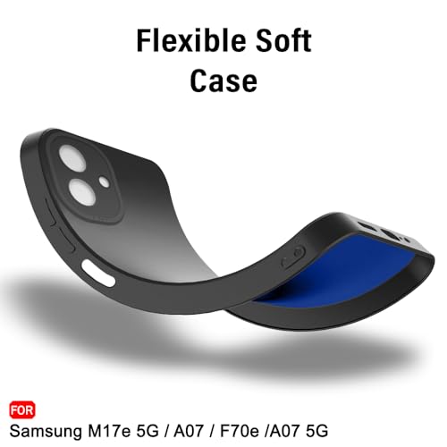 Image of TheGiftKart Liquid Silicon Back Cover Case for Samsung Galaxy M17e 5G / A07 / F70e / A07 5G | Stylish Camera Protection Module | Micro-Fibre Lining Inside | Shockproof Cover Case (Silicone, Black)