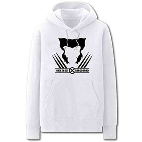 WSX Men's Hoodies X-men Wolverine Fashion Printing Hooded Pullover For Home Travel Sweater T-shirt Sports,White-XXL