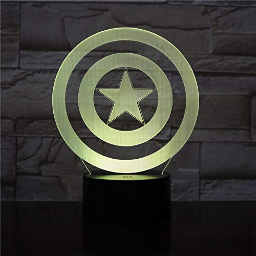 Captain America Black Falcon Comic Nachtlicht | 3D-Effekt, USB-Betrieb, Farbwechsel | Für Kinder & Erwachsene