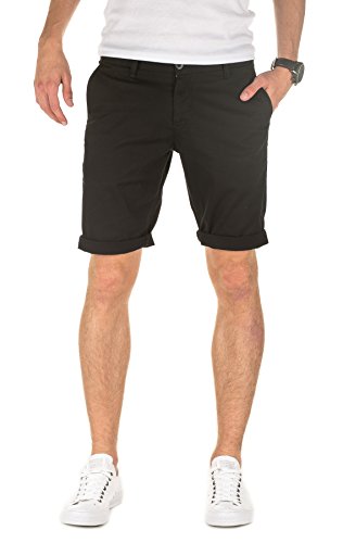 WOTEGA Pantalones Cortos Cargo para Hombre Penta Bermuda Short Algodón Militar Camuflaje Deporte Azabache Oscuro, Negro (Caviar 194006), W29