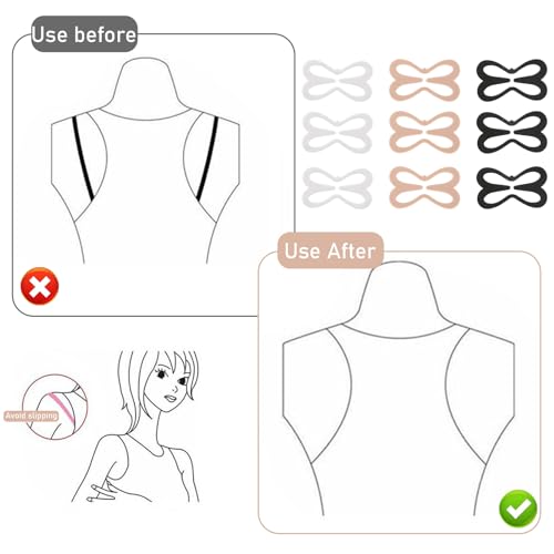 9 pcs Bra Strap Holder Clips for Racerback, Anti-Slip Bra Clips for Back, Cross Back Clips Buckles for Conceal Straps and Cleavage Control2