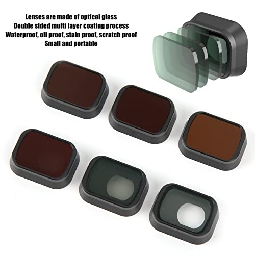 Goshyda Drone Filters Set, 6 in 1 UV CPL ND8 ND16 ND32 ND64 Filter, Aluminum Alloy Frame Optical Glass - Image 4
