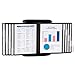 Aidata FDS022L E-Z Wall Mount Reference Organizer, Black, Can display 20 pages of reference sheets, Pockets swivel independently of the base to position pages where you want them