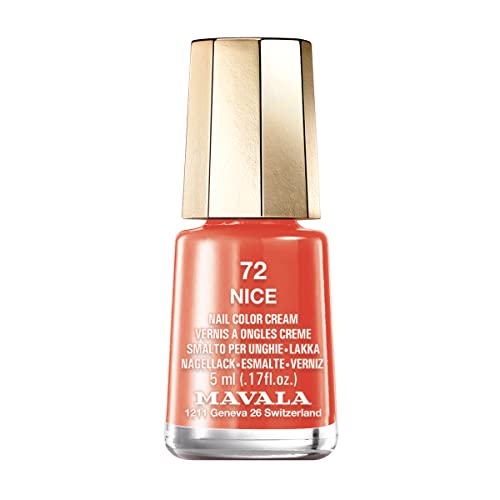 MAVALA - Mini Colors Nice 72 5 ml, Esmalte de Uñas Pequeño, Color Coral, Minimiza la Evaporación, Formulados con Ingredientes Seleccionados, Práctico para Llevar