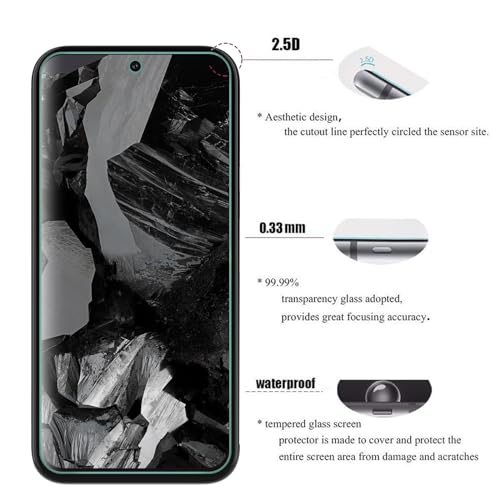 AOKUMA Tempered Glass for Google Pixel 8a, Screen Protector, [2 Pack] Premium Quality Guard Film, Case Friendly, Shatterproof, Shockproof, Scratchproof oilproof