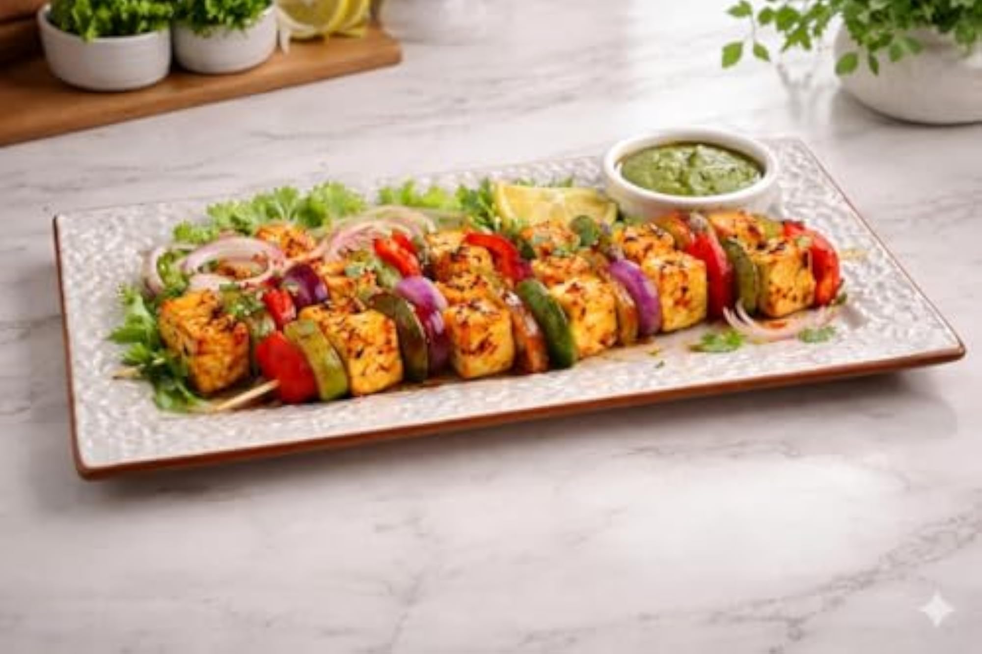 Premium Ceramic Serving Platter, Rectangular, Microwave Safe