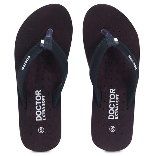 Image of DOCTOR EXTRA SOFT House Slipper for Women's Care Dr Orthopaedic Super Comfort Fitting Flat Cushion Chappal Flip-Flop for Ladies & Girl's