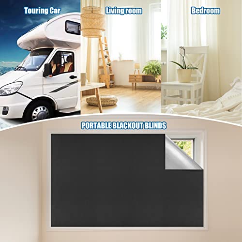 Opopark Portable Blackout Blind, Blackout Material 300x145cm Free Cut Size & Shape No Drill Blackout Blinds with 48 Pairs Self Adhesive Fasteners for Bedroom, Nursery, Loft, Travel(300 * 145cm) - Cosy Home Interiors Opopark Portable Blackout Blind, Blackout Material 300x145cm Free Cut Size & Shape No Drill Blackout Blinds with 48 Pairs Self Adhesive Fasteners for Bedroom, Nursery, Loft, Travel(300 * 145cm) - Image 4