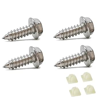 Amazon.com: Stainless Steel License Plate Screws Kit, Set of 4 ...