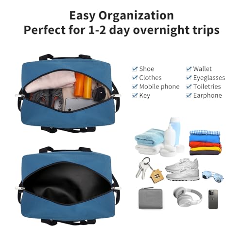 Image of Apenze Small Gym Bag 14 inch lightweight Carry On Mini Duffel Bag for Travel Sport - Blue