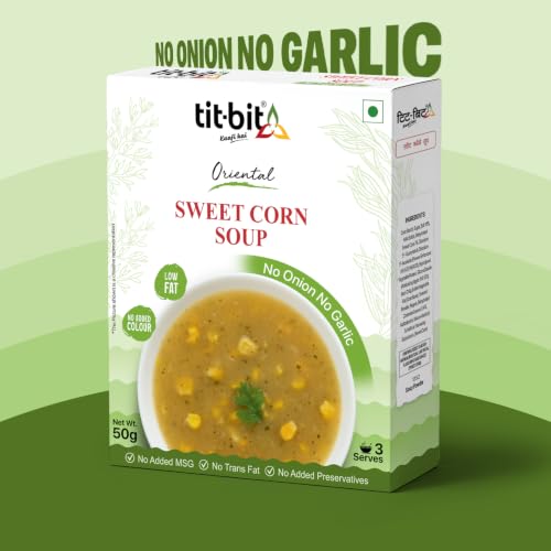 Image of Tit-Bit Sweet Corn Soup Powder, Pack of 5 (250g), Instant and Tasty Corn Soup, No Onion No Garlic, Soup Packets for Easy Preparation