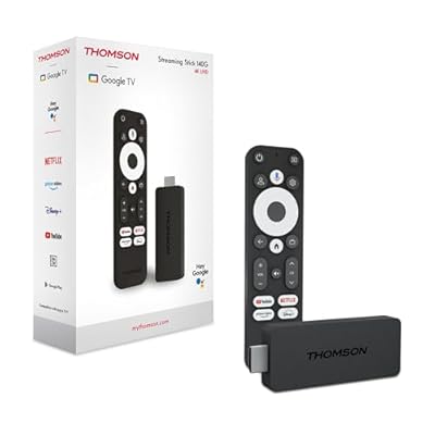 THOMSON Google TV Streaming Stick 140  4K UHD  Google Assistant  Googlecast  Wi-Fi  Bluetooth 5.0  HDMI  Dolby Atmos  DTS Digital Surround  HDR10  2 GB RAM  8 GB Memoria