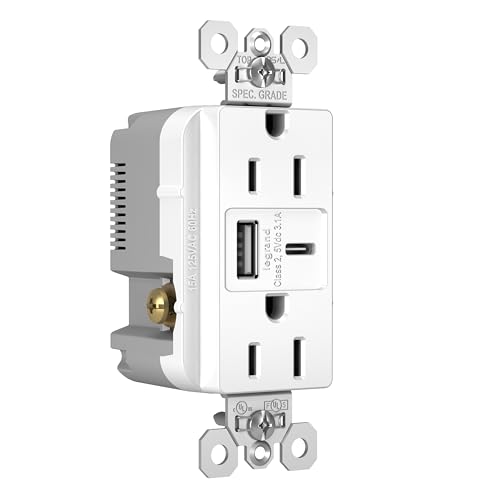 Legrand Pass & Seymour Radiant 15 Amp Wall Power Outlet with 3.1 Amp USB Charger White