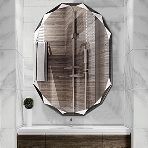 Muur Spiegel Badkamer Spiegels Nagelvrije Muur Opknoping Muur Frameloze Spiegel Diamant Rand Ontwerp Make-up Spiegel… - Afbeelding 3