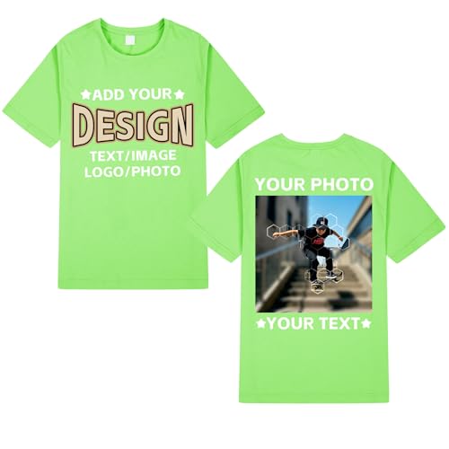 Custom Kids Shirt - Personalized T-Shirts for Boys Girls, Customized Gift Shirts Add Photo Text Image Print Front/Back