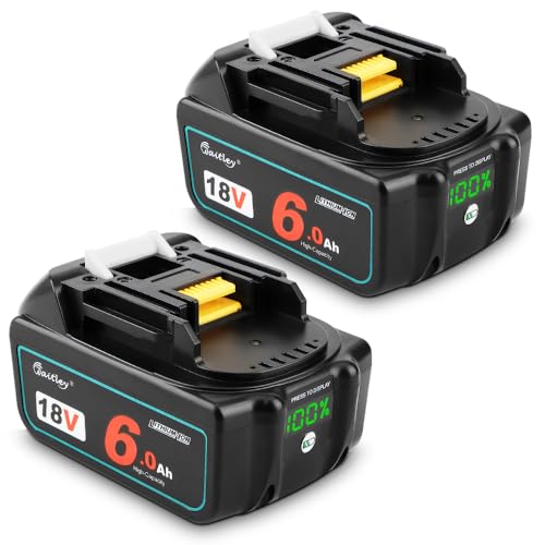 Waitley マキタ18V バッテリー互換 6.0Ah ２個セット カットオフ機能、過電流保護、過放電防止など多重回路保護機能が搭載 ％で残量指示付