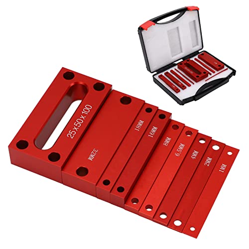 Set Up Blocks Woodworking Metric, 9pcs Height Block Gauge Set Aluminum Alloy Woodworking Setup Bars, for Milling Machine Table Saw Table Saw Accessories