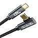 EUDOBEL Cavo USB type C 3 metri, (USB C 3.2,dati 20Gbps, PD3.1 240W, 90 gradi) Video 4K@144Hz/ 60Hz, 8K@30Hz Cavo USBC USB C Display compatibile con monitor, Thunderbolt 4, MacBook, iPad, Switch, VR immagine