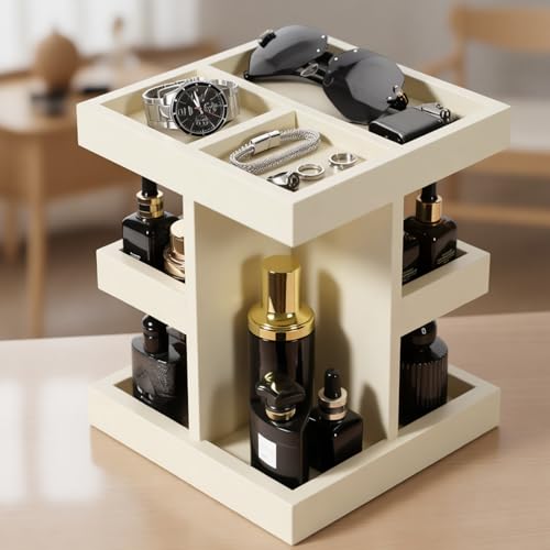 Organiseur de maquillage en bois noble multi-compartiments