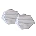 Set of 2 White Outdoor Rhombus Shaped Roby Solar Lanterns