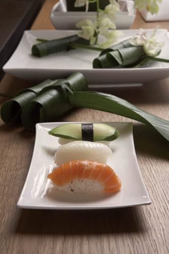 Foto von Maxwell & Williams JX250031 Platte eckig 20 x 11 cm – Porzellan Weiß – Serie East meets West – in Geschenkbox